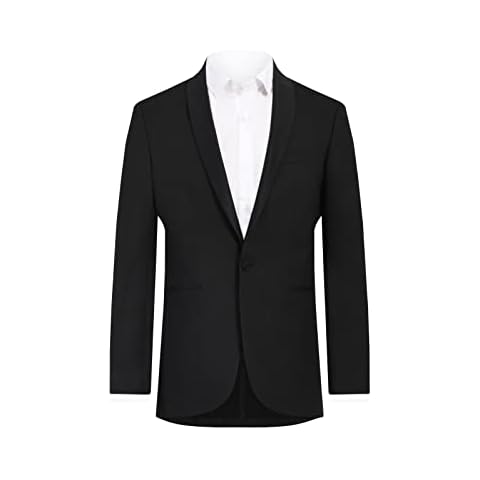 Dobell Mens Black Tuxedo Dinner Jacket Regular Fit Shawl Lapel-46R Cover