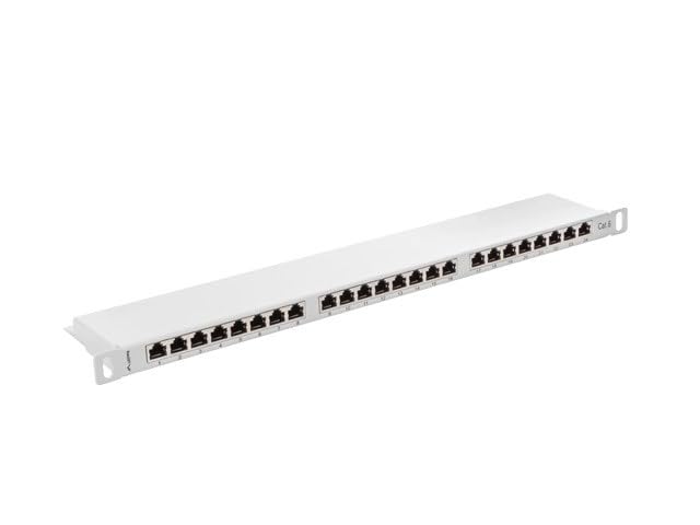 Patch Panel 24 Port Lanberg Cat. 6 blindado gris 0.5U para cableado estructurado