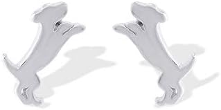Boma Jewelry Sterling Silver Playful Puppy Dog Stud Earrings