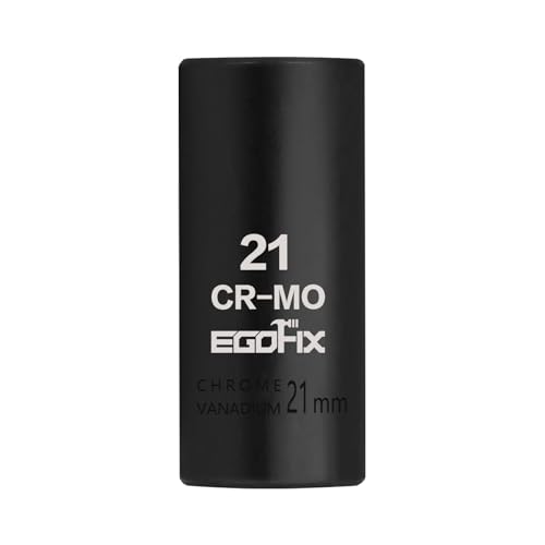 Image of 3 /8 inch Drive Deep Impact Socket, 21mm Metric Socket, CR-MO 6 Point for Easy Removal of Axle Nut