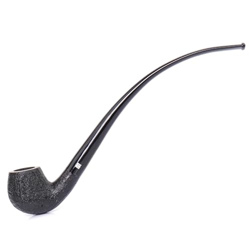 Heysong Handmade Churchwarden Reading Pipe Briar Pipe fit 9mm HSAA0055 (Black)