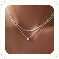 Tewiky Diamond Necklaces for Women, Dainty Gold Necklace 14k Gold Plated Long Lariat Necklace Simple Gold CZ Diamond Choker Necklaces for Women Trendy Gold Necklace Jewelry Gifts