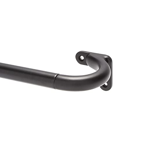 Kenney 3/4" Curved Wrap Around Room Darkening Curtain Rod, Black, 28-48" #TOP30