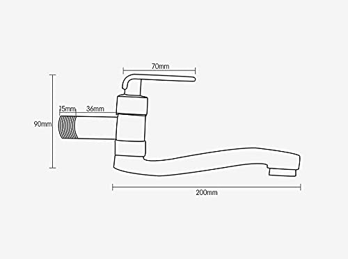 Robinet mural eau froide en cuivre orientable et pliable pour buanderie - 3