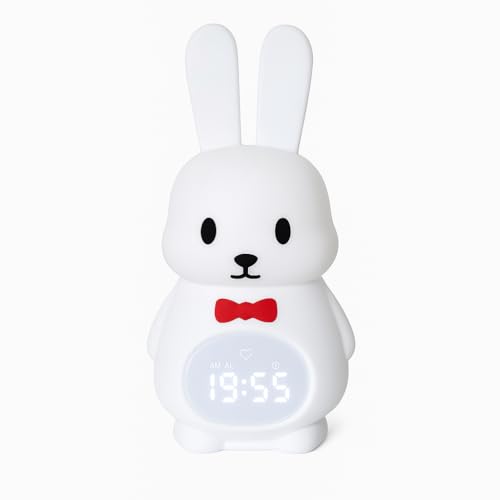 Bunny Alarm Clock for Kids, Night Light Wake Up Light
