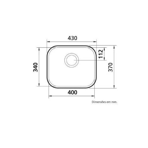 Tramontina 94020102 Cuba Lavínia em Aço Inox Acetinado, 40X34 cm, Prata