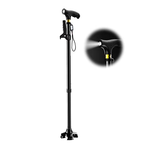 Béquilles d'avant-bras réglables avec éclairage LED et canne de marche ergonomique