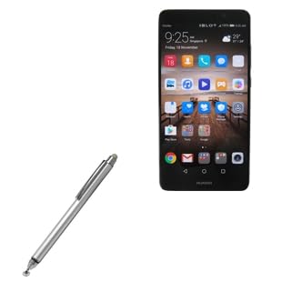 BoxWave Stylus Pen Compatible with Huawei Mate 9 Pro - DualTip Capacitive Stylus, Fiber Tip Disc Tip Capacitive Stylus Pen - Metallic Silver