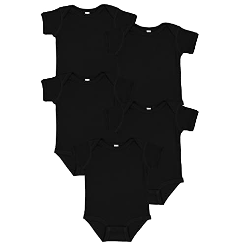Image of RABBIT SKINS Baby Bodysuit Girl & Boy | Newborn 0-3 Months to 24 Months 5-Pack Bulk Set, Snap Easy Closure