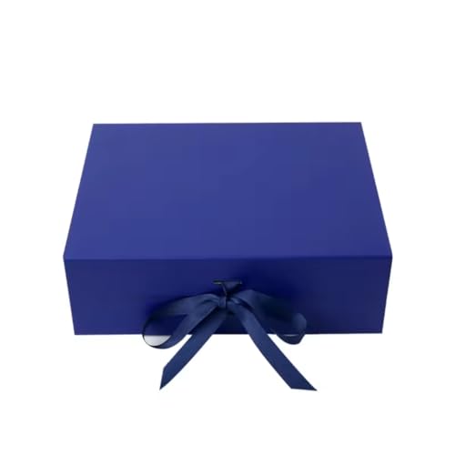 Caixa FlexBox Rígida de Papel com Imã e Cetim para Presente - Y338E (Azul, 28x20x9cm)