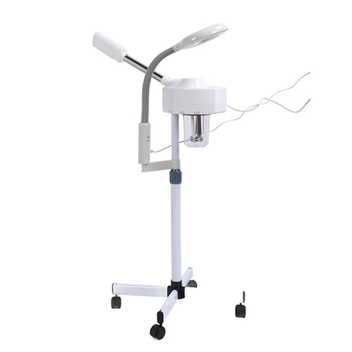 Lámpara de Aumento LED 5X, Humidificador Profesional SPA Multifuncional 2 en 1 con Dermaplaning, Lámpara de Aumento Vaporizador Facial Luz Fría para Tratamientos de Belleza