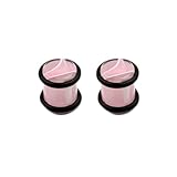 BWDHJLEY - Esparcidor de orejas de acrílico, túnel para hombre, color rosa, cilindro completo con cuerda Lobo, 2 piezas, 2mm, Acrílico, No Gemstone