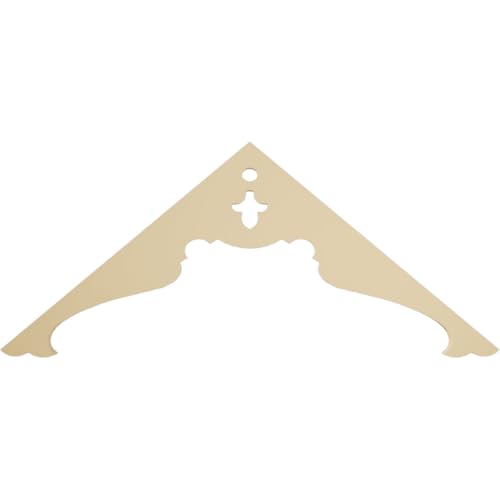 Ekena Millwork GPP048X020X100HEA Heath Architectural Grade PVC Gable Pediments, 48"W x 20"H x 1"P (10/12) Pitch