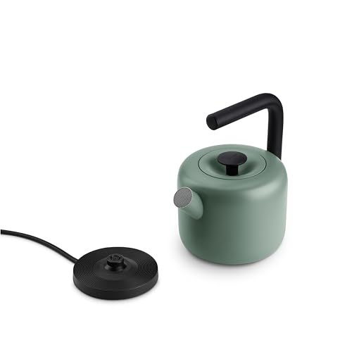 Image of Fellow Clyde Electric Kettle - 1.5 Liter Capacity - Modern Twist On Stovetop Design, All-Purpose, Stainless Steel - Warm Water for Ramen, Oatmeal, Tea, Coffee & more - Large Capacity - Smoke Green