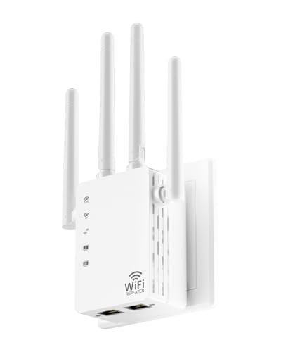 Image of WiFi Extender, EasyMesh WiFi Extender 1.2Gbps, WiFi Extender Signal Booster Dual Band 5GHz /2.4GHz, 12880 Sq.Ft Coverage, Supports 105 Devices and Ethernet Port