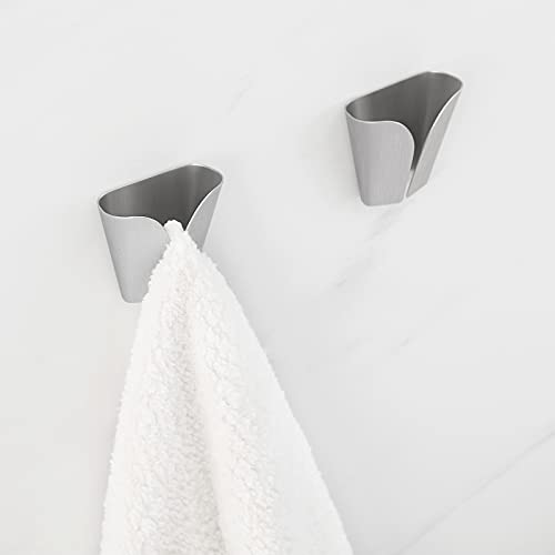Kes Kitchen Towel Hooks Self Adhesive Dish Towel Holder Hand Towel Hook Hanger Rustproof Stainless Steel Brushed Finish 2 Pack, Ah7201-2-P2 #TOP2