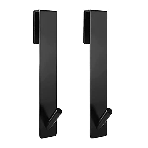 Sequpr Crochet pour Porte de Douche, Crochets Étendus pour Porte de Douche en Verre sans Cadre, Crochet pour Porte de Douche Noire pour Serviette Rasoir Peignoir de Bain Cover