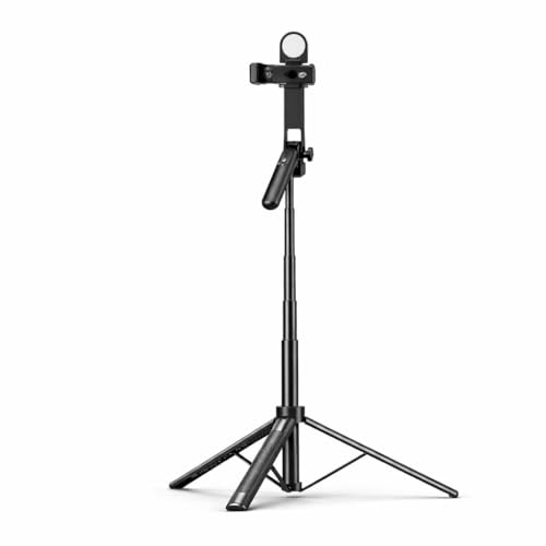 Image of Crystal World Aluminum Selfie Stick Tripod Stand, 71-Inch Extendable, 360 Rotation, Ball Head, Silver, with 1 /4 inch Screw Mount for Camera and GoPro