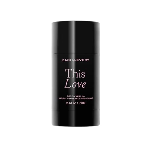 Each & Every Aluminum Free Deodorant for Women & Men – Natural Fragrance All Day Odor Protection, Non-Toxic Deodorant for Sensitive Skin, EWG Verified, Baking Soda Free - Rose & Vanilla Scent, 2.5oz