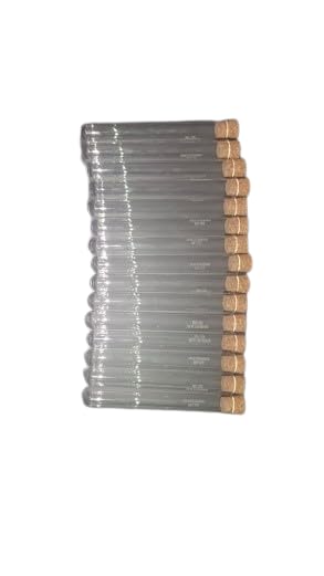Borosilicate glass Test tube 18 x 150 mm round bottom with wooden cork with rim Pack Of 15