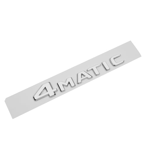 Image of 4-Matic Emblem 3D ABS Trunk Logo Badge Decoration Gift (Chrome Silver) Compatible for Mer-CED-ES-Be-nz Accessories (A1)