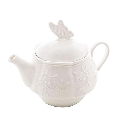Conjunto 3 Peças de Chá de Porcelana New Bone Butterfly Flower - Lyor