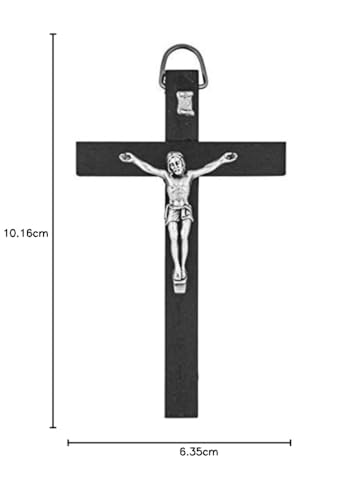 Cruz de pared católica de 4 pulgadas de madera para devoción en casa 2