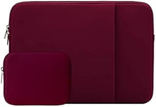 RAINYEAR Laptop Sleeve Case Compatible with 13.3 Inch Notebook Computer Chromebook 2021 2022 New 14" MacBook Pro M1 A2442 Protective Cover Soft Bag with Front Pocket & Accessories Pouch(Red)