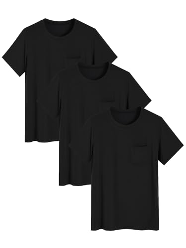 Latuza Men's Bamboo Viscose Pajama Top Short Sleeve Cooling Sleep Shirt