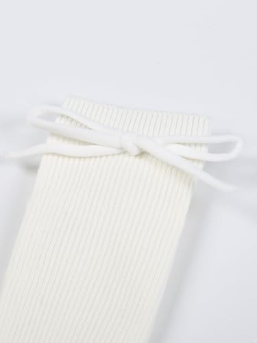 YiZYiF Baby Girls Uniform Knee High Socks Cute Bow Cotton Stockings Princess Dress Socks for Infants and Toddlers4