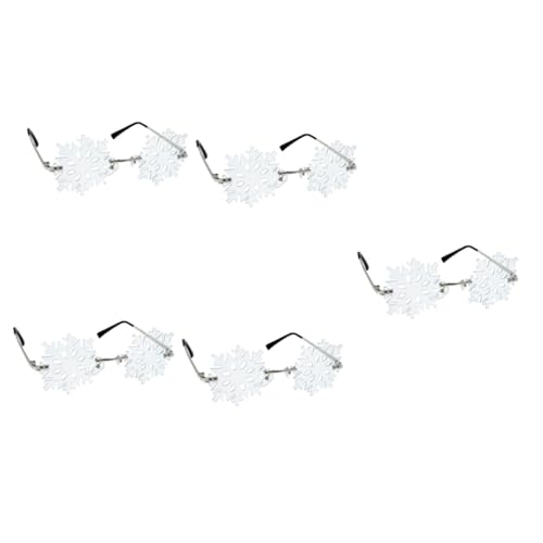 Lunettes de soleil flocon de neige sans monture à verres de Noël