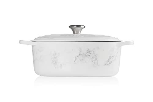 Le Creuset Signature Enameled 6.75 Qt. Oval, Marble Collection Cast Iron Dutch Oven #TOP1