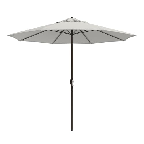 Image of California Umbrella 8-Year Protection 9 Ft Outdoor Patio Umbrella, Solstice Fade-Resistant Fabric, Auto-Tilt, Heavy Duty Aluminum Frame, 8 Reinforced Ribs for Pool or Deck, Bronze Pole