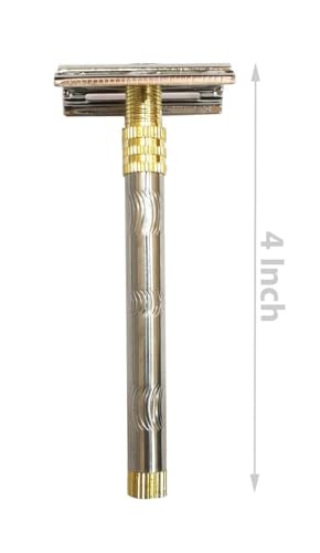 Image of Stainless Steel Double Edge Safety Shaving Razor for Men Beard Shave FREE 5 Blades