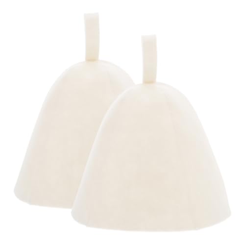 2Pcs Felt Sauna Hat Thickened Design, Comfortable and Lightweight, Protects Hair from Steam and Heat, Suitable for Home, Hotel, Gym Use, White