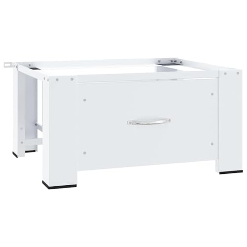 vidaXL Soporte Pedestal para Lavadora con cajón Blanco, Soporte para Lavadora, Plataforma para Lavadora y Secadora, pedestales para lavandería