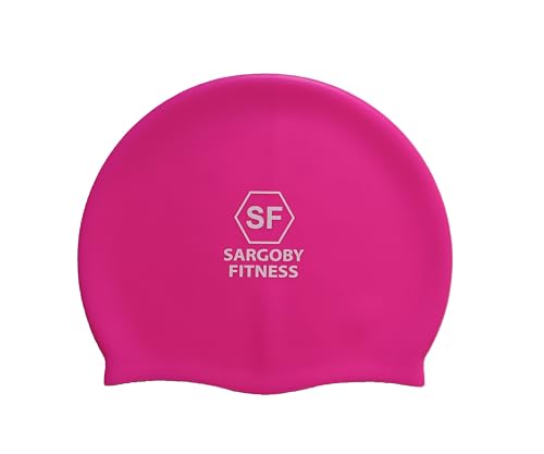 Sargoby Fitness Kids swim cap Designed for lap swimming Fits 6-10 Year Olds (Pink)