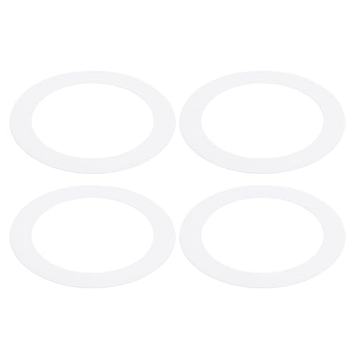 Image of PATIKIL Goof Rings Inner Diameter 4.13 inch, Outer Diameter 5.91 inch, 4 Pcs Metal Goof Rings Cover Recessed Light Trim for Ceiling Wall Fixtures Can Lighting Down Light LED, Matte Finish White