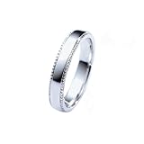 Homxi Anillos de Hombre Compromiso Oro Blanco 18K, Redondo Simple, Anillo de Compromiso Plata Hombre, Tamaño 20(60mm)