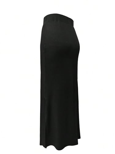 Women High Waist Casual Faux Lace-Up Side Slit Skirt Summer Skirt3