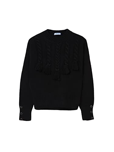 Mayoral Braided Sweater for Girls Black