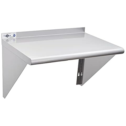 Profeeshaw Edelstahl-Regal zur Wandmontage, 45,7 x 61 cm, NSF-zertifiziert, kommerzielle Metallregale mit Spritzschutz und 2 Halterungen für Restaurant, Bar, Hauswirtschaftsraum, Küche und Garage Cover
