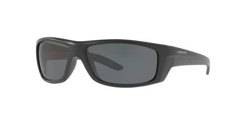 Sunglass Hut Collection Man Sunglasses Matte Black Frame, Polar Dark Grey Lenses, 63MM