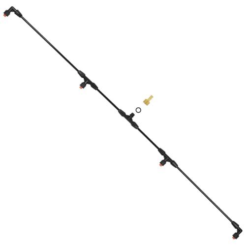4 Nozzles Poly Boom with 3/8 Inch Brass Fitting - Switchable 2 Nozzle Pattern, Lightweight, Up to 55.1 Inches Long, Suitable for Watering Large Areas in Gardens, Farms.