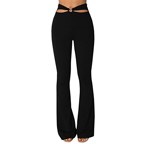 TODAYFUL・Highwaist layered pants ZAFUL Women's Cut Out High Elastic Waist Long Pants Flare