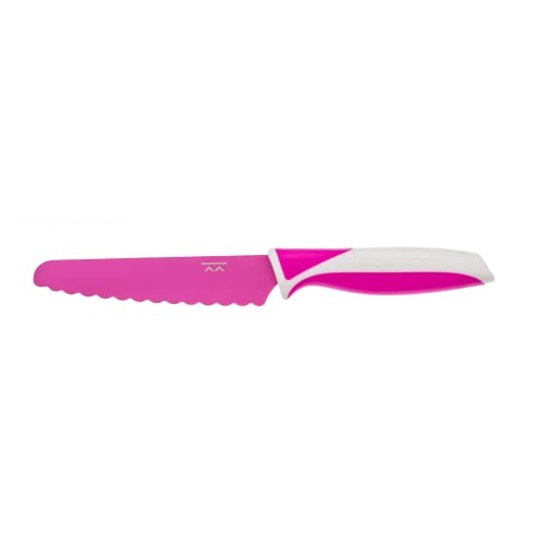 KiddiKutter Training Knife (Pink) - Lightweight Easy Grip Stainless Steel - Children's Safe Knife - BPA Free - Dishwasher Safe - 3yr+