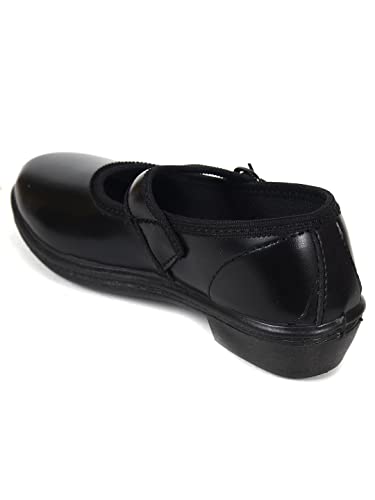 Image of AJANTA School Shoes for Girls | Lightweight & Washable | Adjustable Hook & Loop | Cushion Insole for Comfort | Slip Resistance for Firm Grip