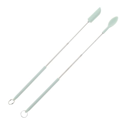 Garneck Espátula de Silicona Pequeña y Rascador Telescópico para Cosméticos y Cera de Verde Utensilios Prácticos para Maquillaje y Repostería