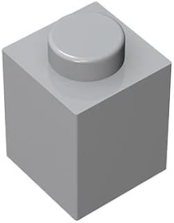 Classic Building Bricks 1x1, 100 Piece, Compatible with Lego Parts and Pieces 3005, Creative Play Set - 100% Compatible with Lego and All Major Brick Brands(Colour:Light Gray)