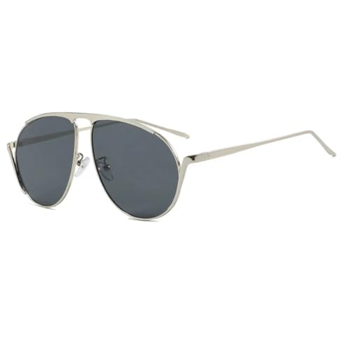 Lunettes de soleil surdimensionnées anti-éblouissement pour femmes monture métal UV400